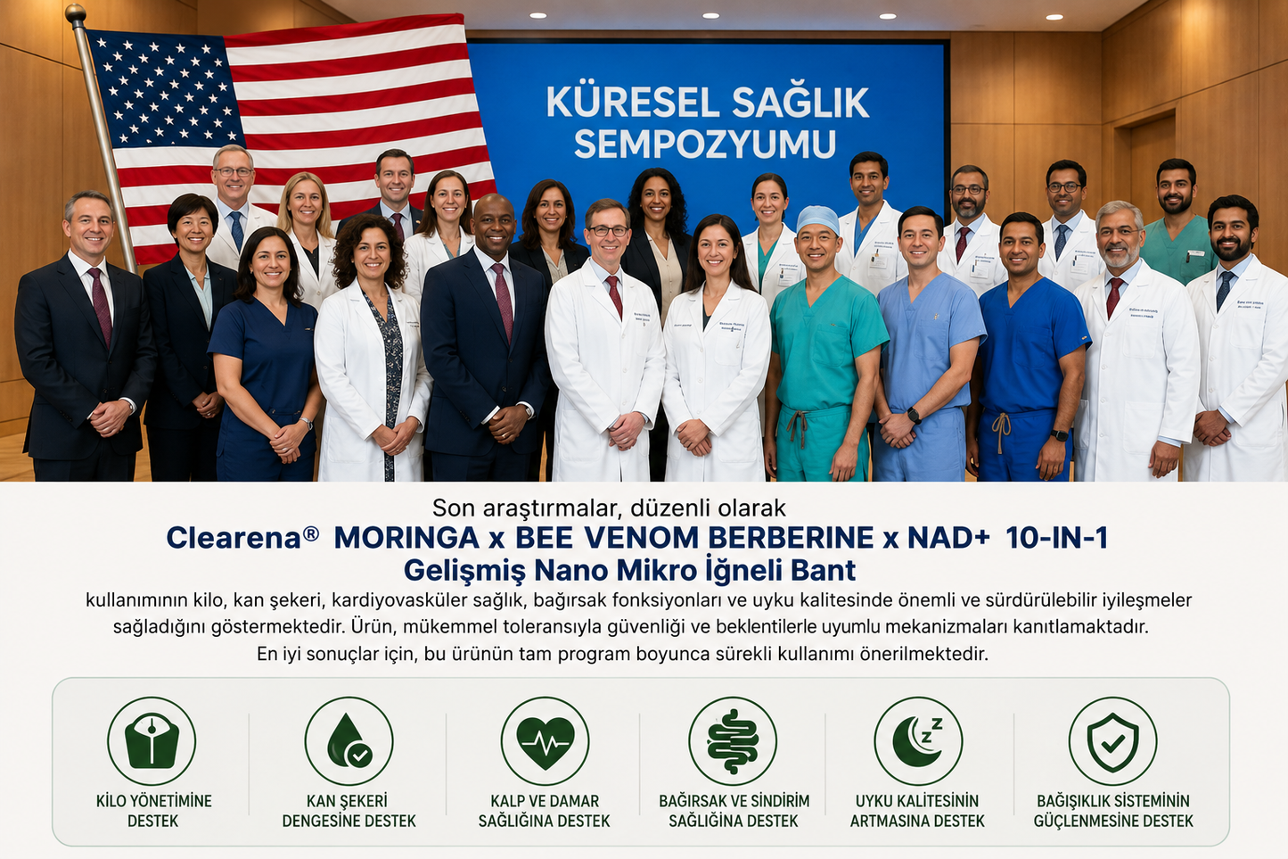 10’u 1 Arada Gelişmiş Nano Mikro İğneli Bant — Günde 1 Kez Kullanım, 7 Günde Gözle Görülür Sonuçlar